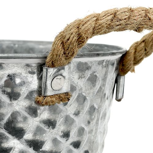 Floristik24 Bucket with rope handles Ø16cm H15cm