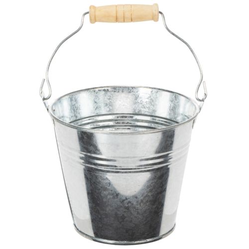 Bucket Ø12cm H10cm 8pcs. Zinc, shiny buy online | Floristik24.co.uk