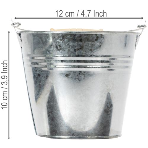 Bucket Ø12cm H10cm 8pcs. Zinc,