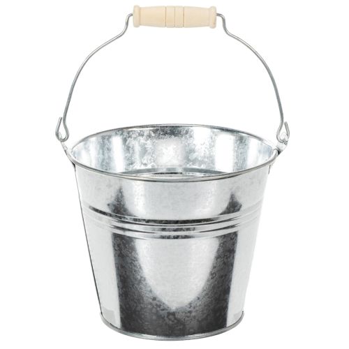 Bucket Ø14cm H12cm 6 pcs. Zinc, shiny buy online | Floristik24.co.uk