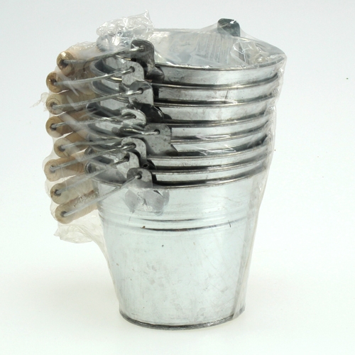 Product Bucket Ø12cm H10cm 8pcs. Shiny zinc