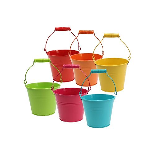 Floristik24 Metal buckets, assorted Ø10cm H8cm 10pcs