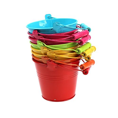 Floristik24 Metal buckets, assorted Ø10cm H8cm 10pcs