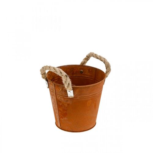 Floristik24 Metal pot with handles, herb pot, rust decoration Ø16.5cm H15cm