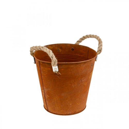 Floristik24 Decorative pot with handles, autumn decoration, metal bowl patina Ø20cm H19cm