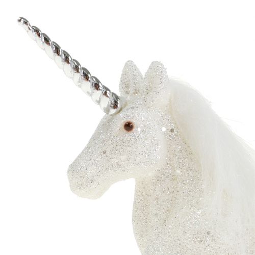Product Unicorn 12.5cm white with glitter 4pcs