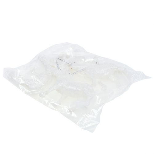 Floristik24 Unicorn 12.5cm white with glitter 4 pcs