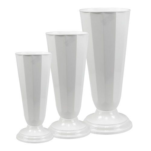 Floristik24 Vase "Szwed" white, Ø13cm - 20cm, 1pc