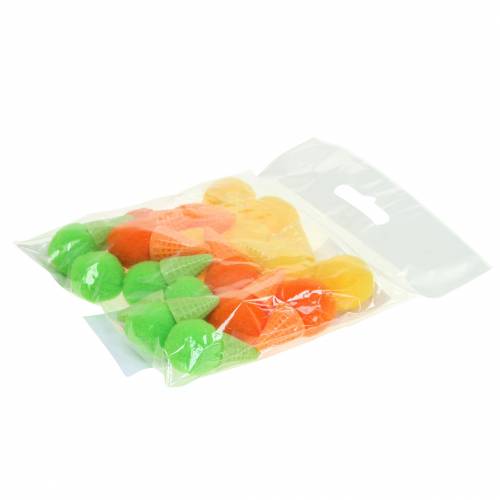Product Ice Cream in a Waffle Artificial Green, Yellow, Orange Assorted 3.5cm 18 pcs