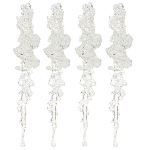 Product Icicle tree decoration with glitter winter decoration 17.5cm 4 pieces
