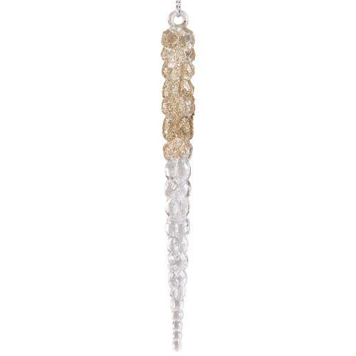 Product Decorative icicles for hanging champagne glitter 14.5cm 4pcs