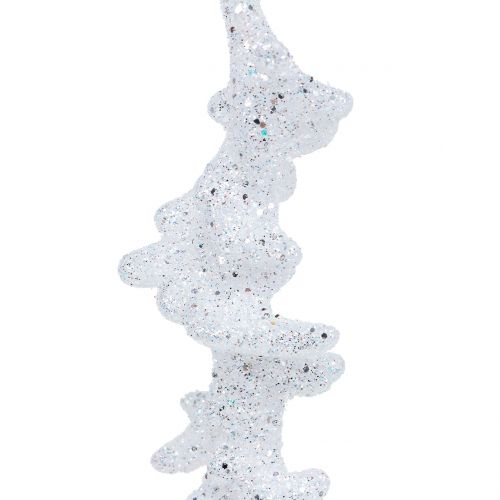 Product Icicle white with glitter for hanging 26,5cm 1pc