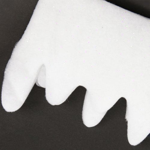 Product Icicle Garland Snow Fleece with Glitter Border 13×180cm 6pcs