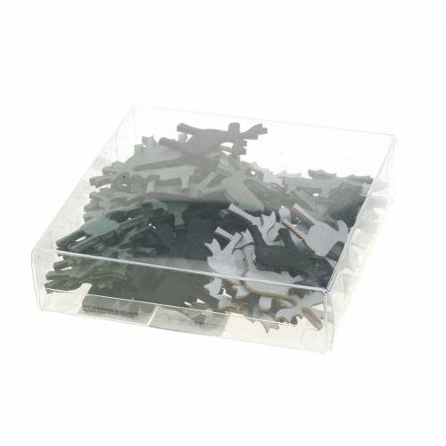 Product Scatter decoration reindeer black, silver, dark grey assorted 4cm 72 pcs