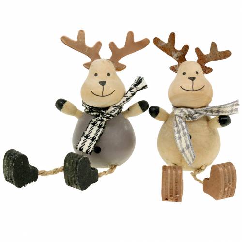 Floristik24 Christmas decoration edge sitter moose 13cm 4pcs