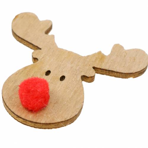 Product Scattered deco moose heads wood 4.5cm 36p
