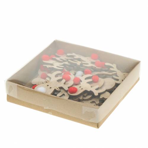 Floristik24 Scattered deco moose heads wood 4.5cm 36p