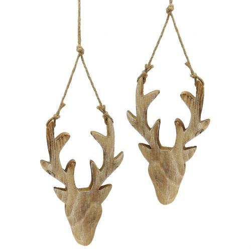 Floristik24 Moose head wood to hang 20x10.5cm 2pcs