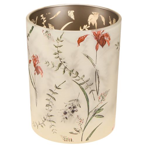 Elegant candle holder with floral motif for harmonious room design, 12.5cm, 2 pieces