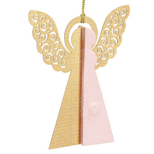 Product Angel Pendant Paper Decoration Christmas Apricot Gold 12cm 4 Pcs