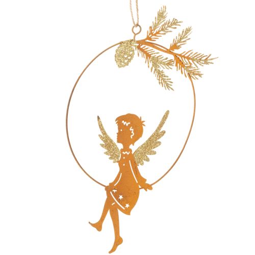 Angel Decorative Ring, Metal, Rust Finish, Christmas Decoration, 23.5 x 16.5 cm, 3 Pieces buy online | Floristik24.co.uk