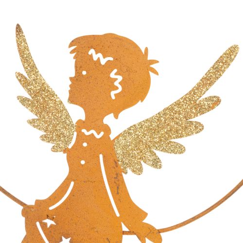 Angel Decorative Ring, Metal, Rust Finish, Christmas Decoration, 23.5 x 16.5 cm, 3 Pieces | Floristik24.co.uk