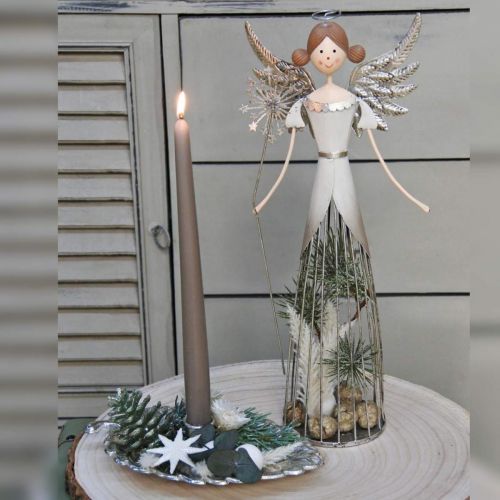 Floristik24 Angel figurine metal, lantern Christmas H31.5cm