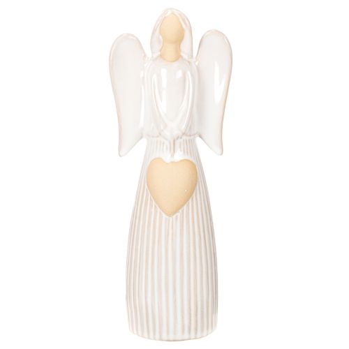 ProductName  
Angel Figurine with Heart in Cream White Ceramic, 23cm  

ProductDescription  
<div>  
<h2>Ceramic Angel Ornament with Heart – Perfect for Home Decor and Gifts</h2>  
<p>This 23cm tall angel figurine is a beautiful decorative piece made from