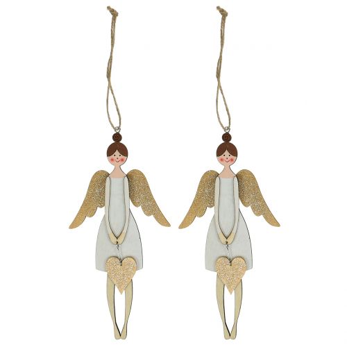 Angel Cream for hanging 20.5cm 4pcs