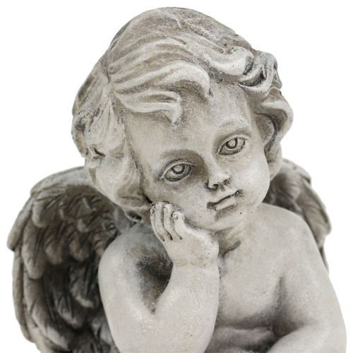 Product Decorative angel in gray sitting 13.5cm 2pcs