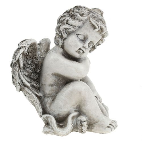 Floristik24 Decorative angel in gray sitting 13.5cm 2pcs