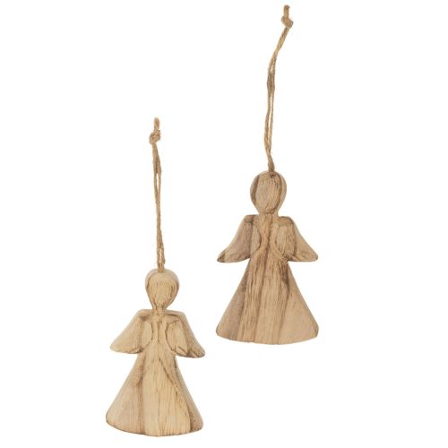 Wooden Angel Hanging Decorations for Christmas Tree, 10 cm, Set of 12 | Floristik24.co.uk