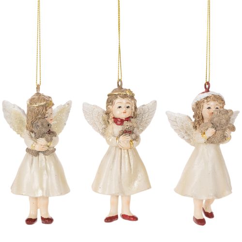 Decorative Angel Tree Ornaments, Vintage Design, 10cm, Set of 3 buy online | Floristik24.co.uk