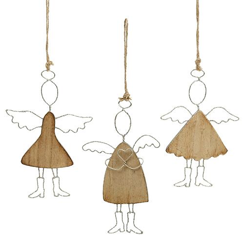 Floristik24 Angel for hanging silver 16cm - 18cm 3pcs