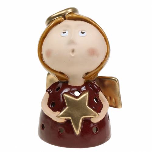 Floristik24 Windlight Angel with star Ceramic H17cm