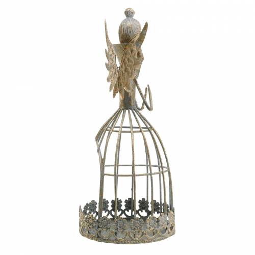 Floristik24 Decorative angel metal antique gold Ø9.2 H22cm