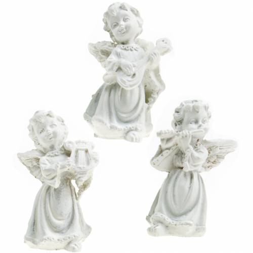 Floristik24 Decorative angel with instruments white H4.5cm 9pcs