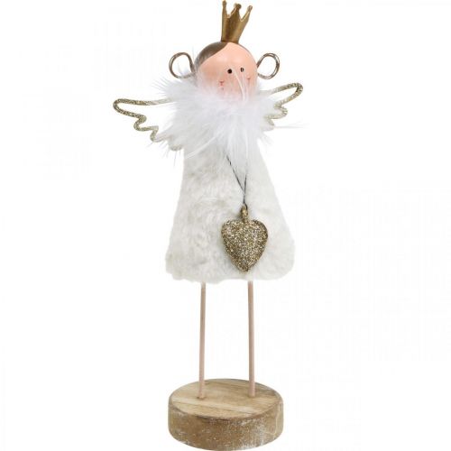 Floristik24 Angel figure Christmas decoration wood metal white golden H20.5cm