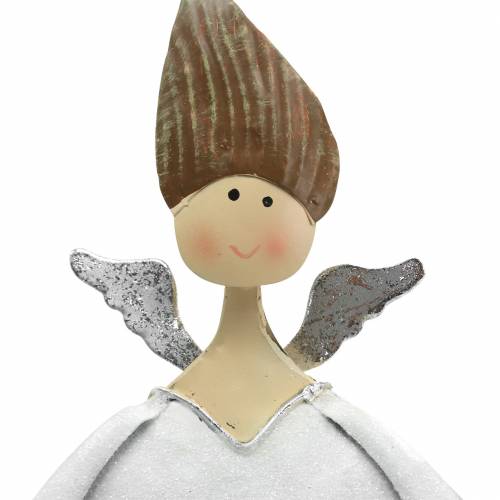 Floristik24 Decorative angel trio metal white, glitter Ø10 / 11.5 / 7cm H28.5 / 18 / 21cm 3pcs