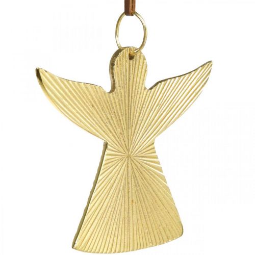 Product Decorative angel, metal pendant, Christmas decoration golden 9 × 10cm 3pcs