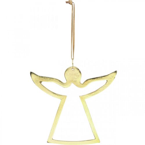 Product Metal pendants, decorative angels, golden advent decoration 15 × 16.5cm