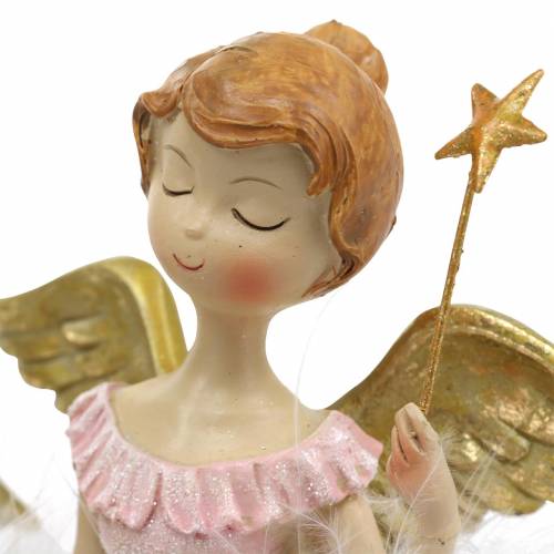 Product Deco ballerina angel pink, golden Ø11.5 H15cm 2pcs
