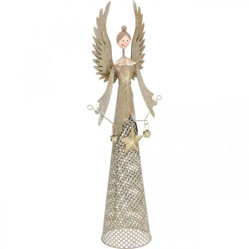 Product Decorative angel figure with garland Christmas metal 13 × 8.5cm H40cm