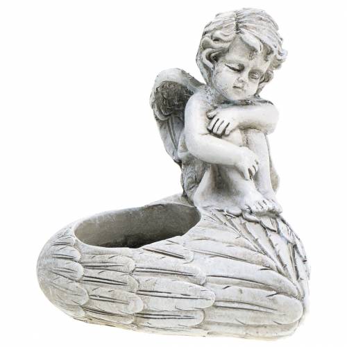 Floristik24 Grave decoration tealight holder angel 10cm 2pcs