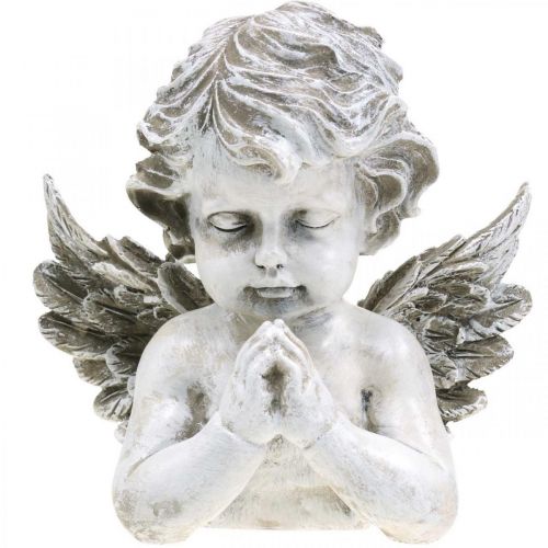 Floristik24 Praying angel, funeral floristry, bust of angel figure, grave decoration H19cm W19.5cm