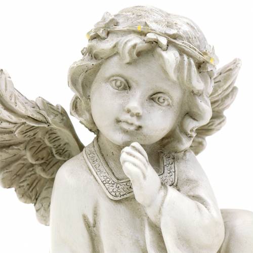 Floristik24 Decorative angel sitting with LED light 14cm x 8.5cm
