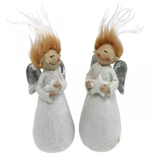 Floristik24 Decorative angel figure Christmas angel white 4.5 × 3.5 × 11cm 4pcs