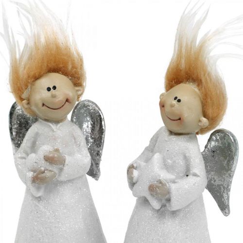 Floristik24 Decorative angel figure Christmas angel white 4.5 × 3.5 × 11cm 4pcs