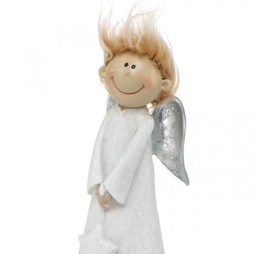 Floristik24 Decorative angel figure Christmas with star white 10 × 8 × 28.5cm