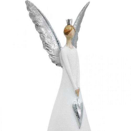 Floristik24 Decorative angel figure white with heart Christmas decoration H31.5cm set of 2